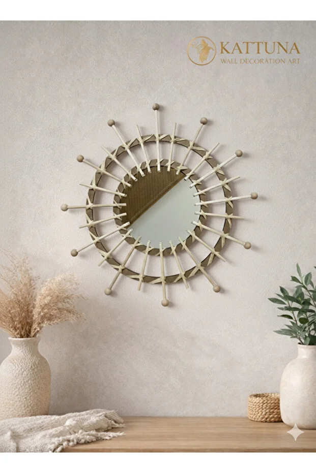 Wall Art Boncuklu Bohem Bambu Dekorasyon Ürünü